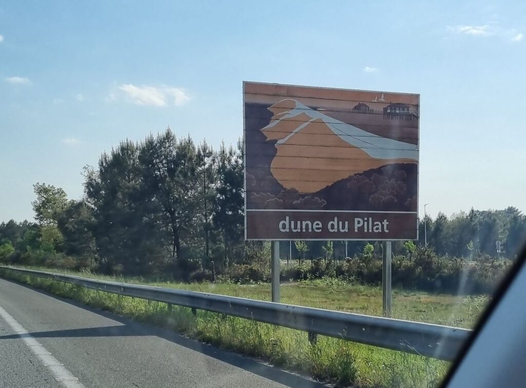 Panneau indiquant la dune du Pilat
