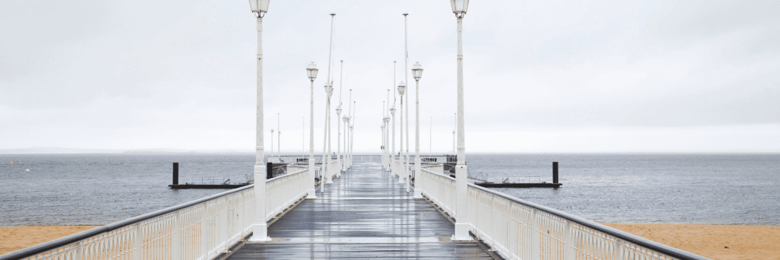 Arcachon jetée Thiers sous la pluie